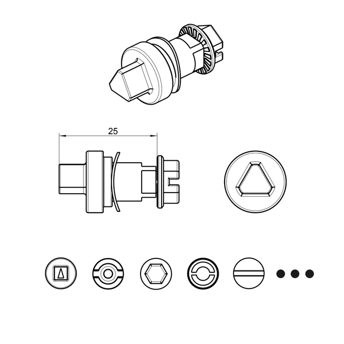 EMKA 1000-U329  Insert slot 2 x 4, Zinc die black powder-coated