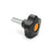 169911-C2 VCT.43 p-M8x16-SOFT-C2 Elesa Orange SOFT Lobe Knob w/ Steel Threaded Stud Threaded M8 x 16mm