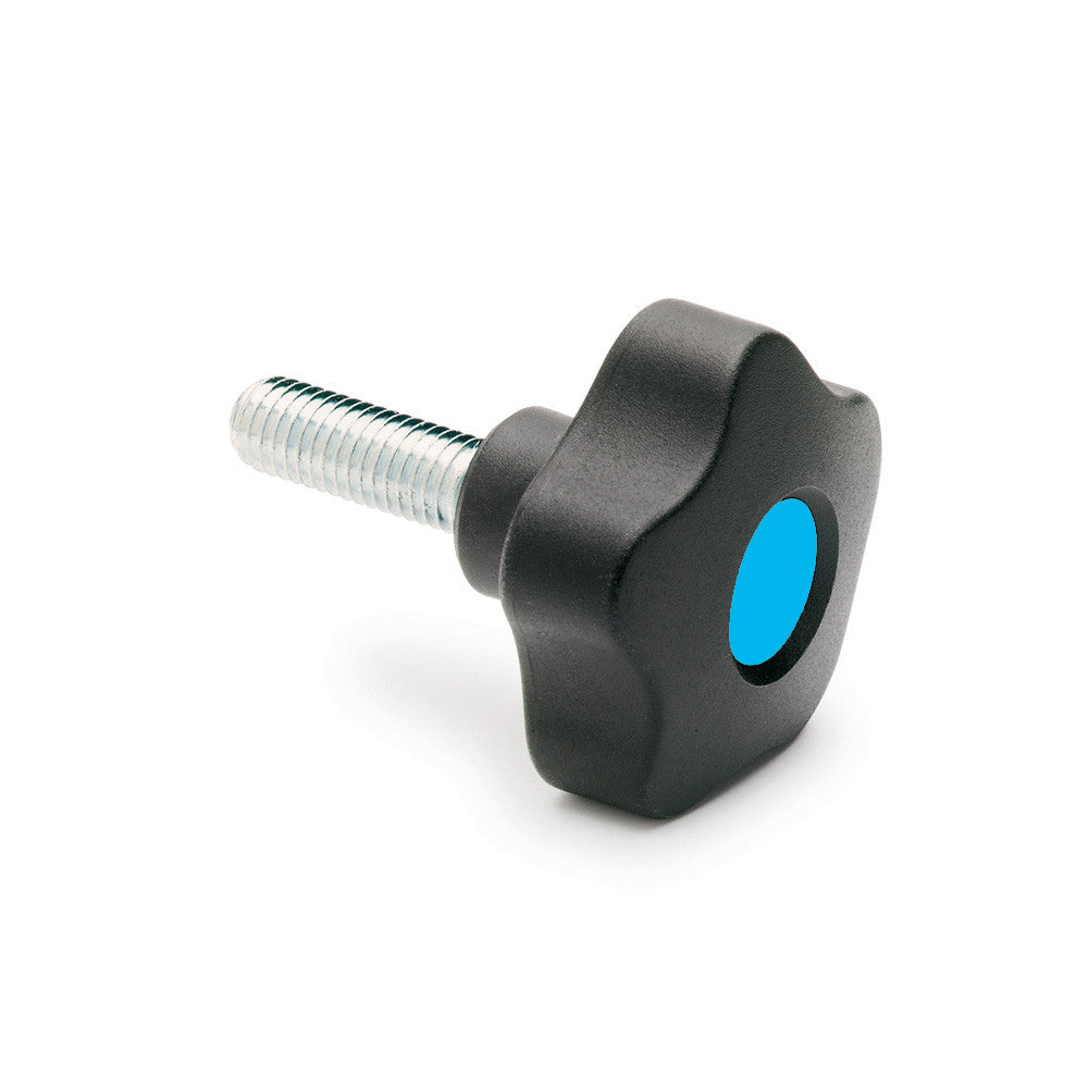 970023-C5 VCT.63 p-3/8-16x1.1/4-C5  Elesa Blue Lobe Knob w/ Steel Threaded Stud  3/8-16 x 1-1/4"